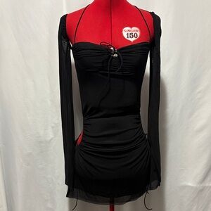 Elegant Black Long Sleeve Dress